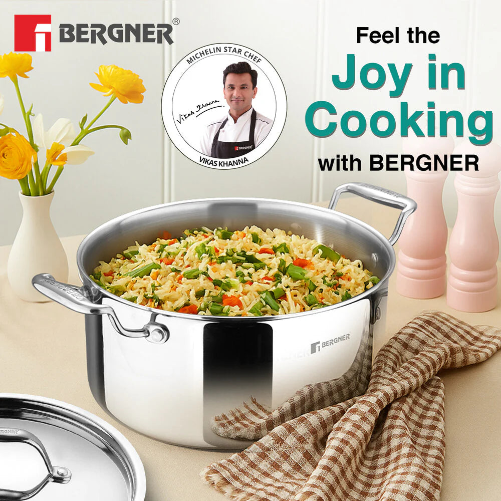 Bergner Argent Tri-Ply Stainless Steel Casserole