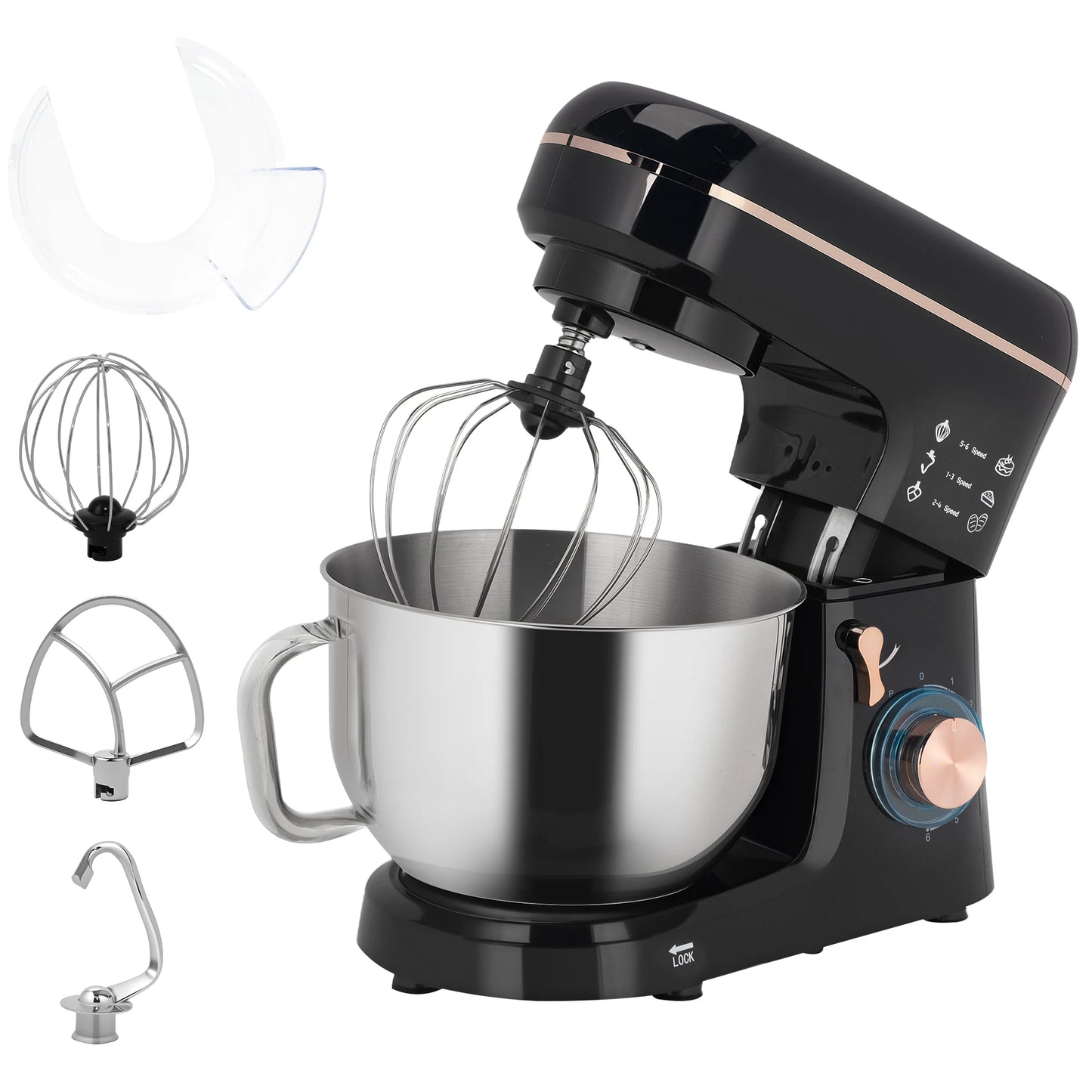 HOMCOM 5L Electric Stand Mixer with Dough Hook and Whisk
