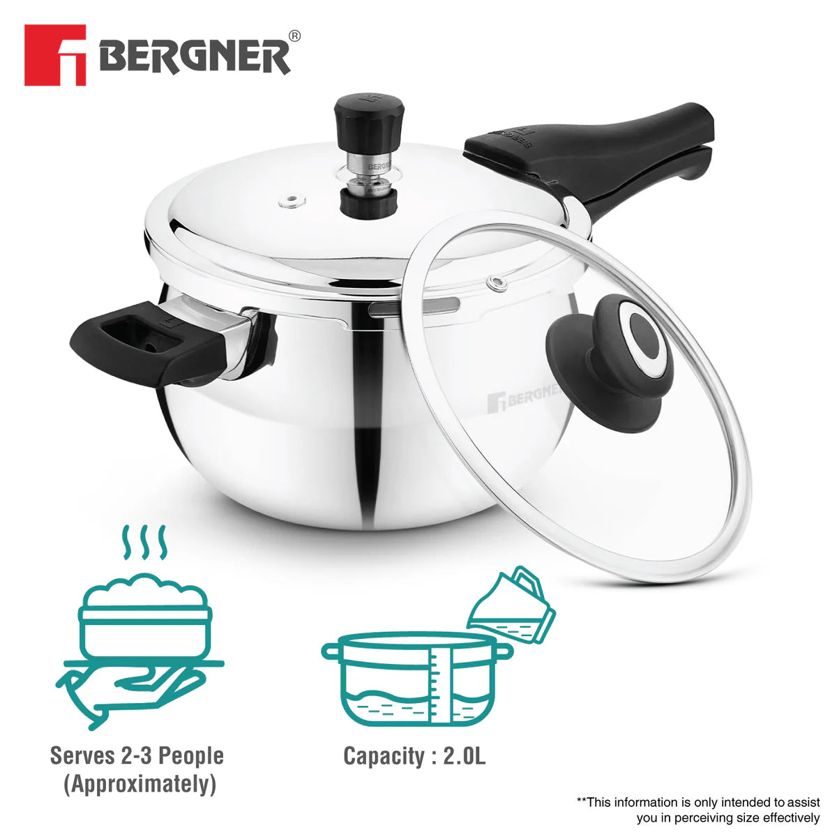 Bergner Trimax ORB Tri-Ply Stainless Steel Outer Lid Pressure Cooker