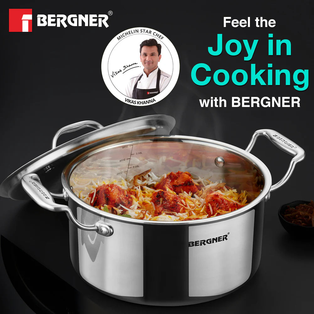 Bergner Argent Tri-Ply Stainless Steel Casserole