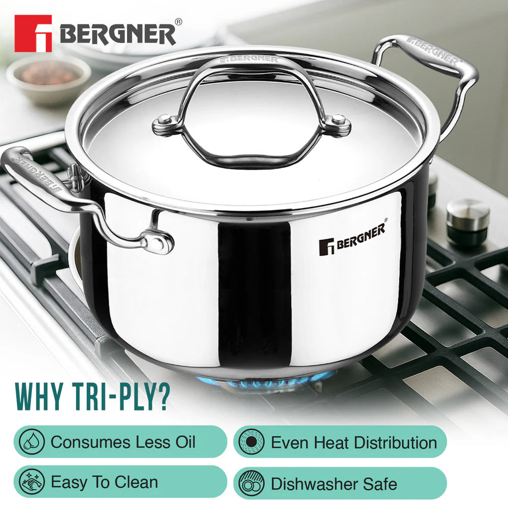 Bergner Argent Tri-Ply Stainless Steel Casserole