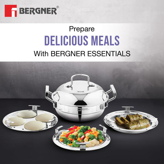 BERGNER BE Essentials Triply Stainless Steel 21cm Multi Kadai