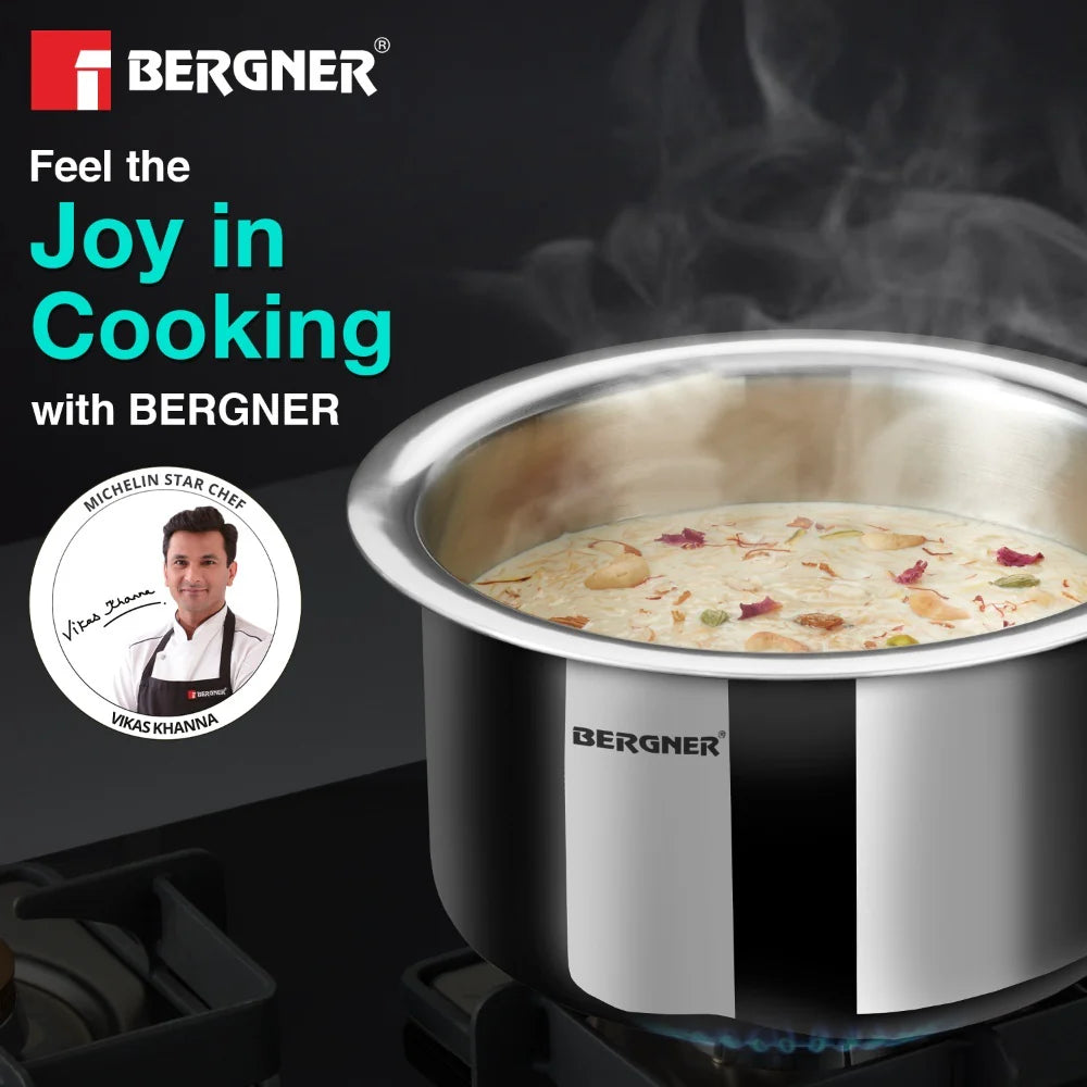 Bergner Argent Tri-Ply Stainless Steel Tope