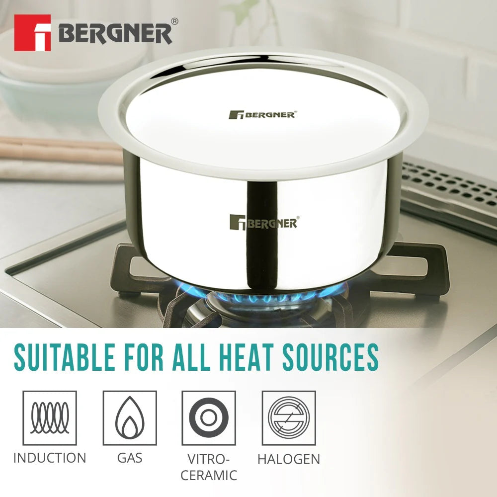 Bergner Argent Tri-Ply Stainless Steel Tope