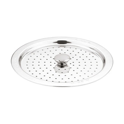 Bergner Argent Tri-Ply Multi Kadai with Lid and 6 Plates
