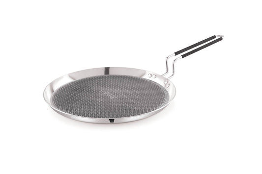 Bright 28 CM Tri-Ply Dosa Tawa with Honeycomb Non-Stick Coating | Even Heating, Induction Friendly & Perfectly Crisp Dosas
