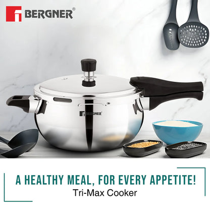 Bergner Trimax ORB Tri-Ply Stainless Steel Outer Lid Pressure Cooker