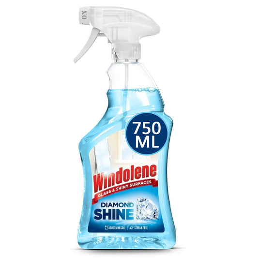 Windolene Diamond Shine Glass Cleaner 750ml – Streak-Free Spray for Windows, Mirrors & Shiny Surfaces | Original Formula for Brilliant Shine