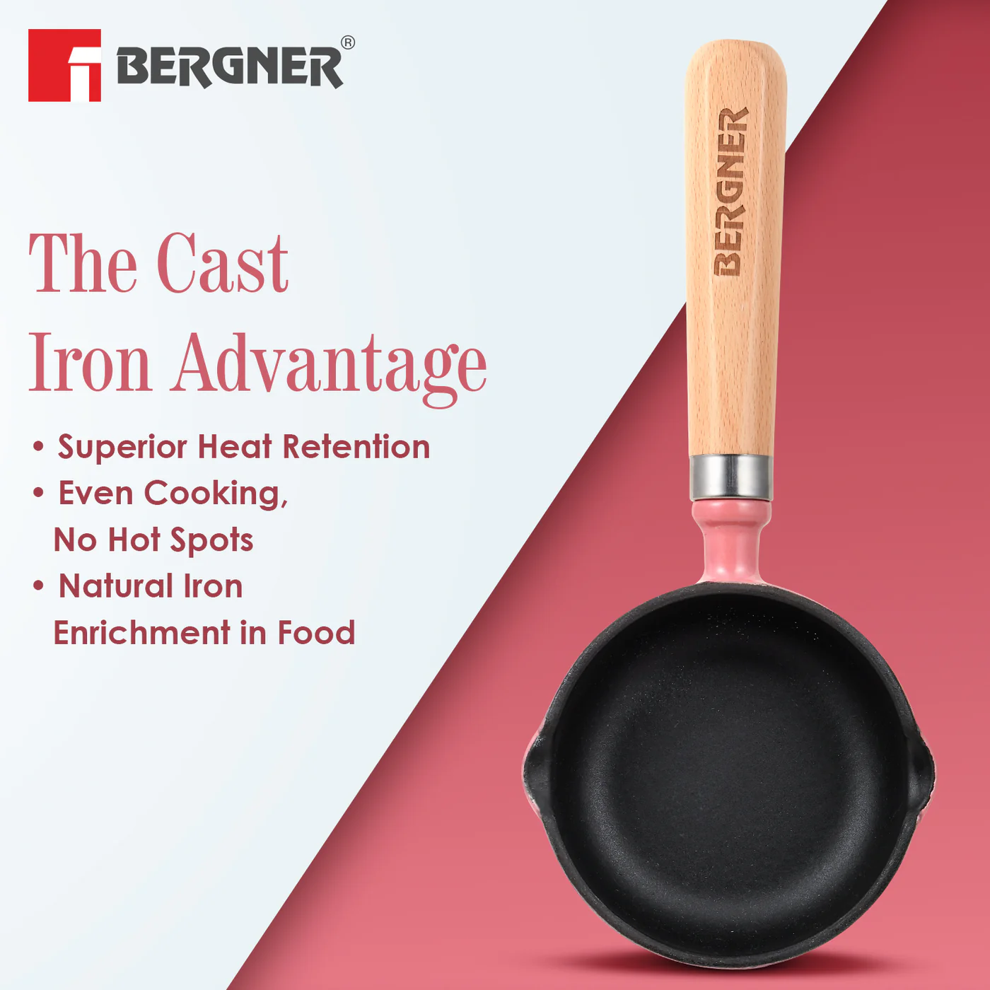 Excalibur Light Cast Iron 12cm / 200ml Tadkapan - Induction Bottom, Pink - Image 6