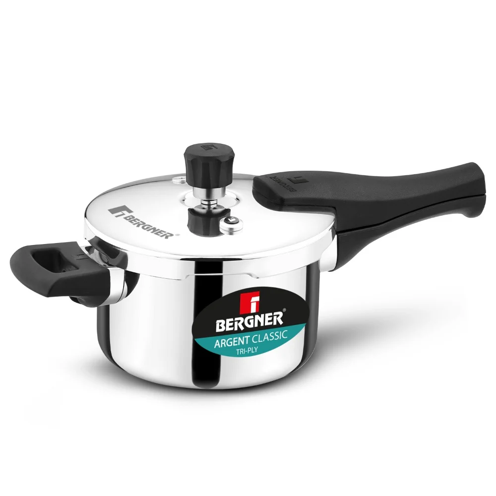 Argent Classic Triply Outer Lid Pressure Cooker 1.5L - Induction Bottom