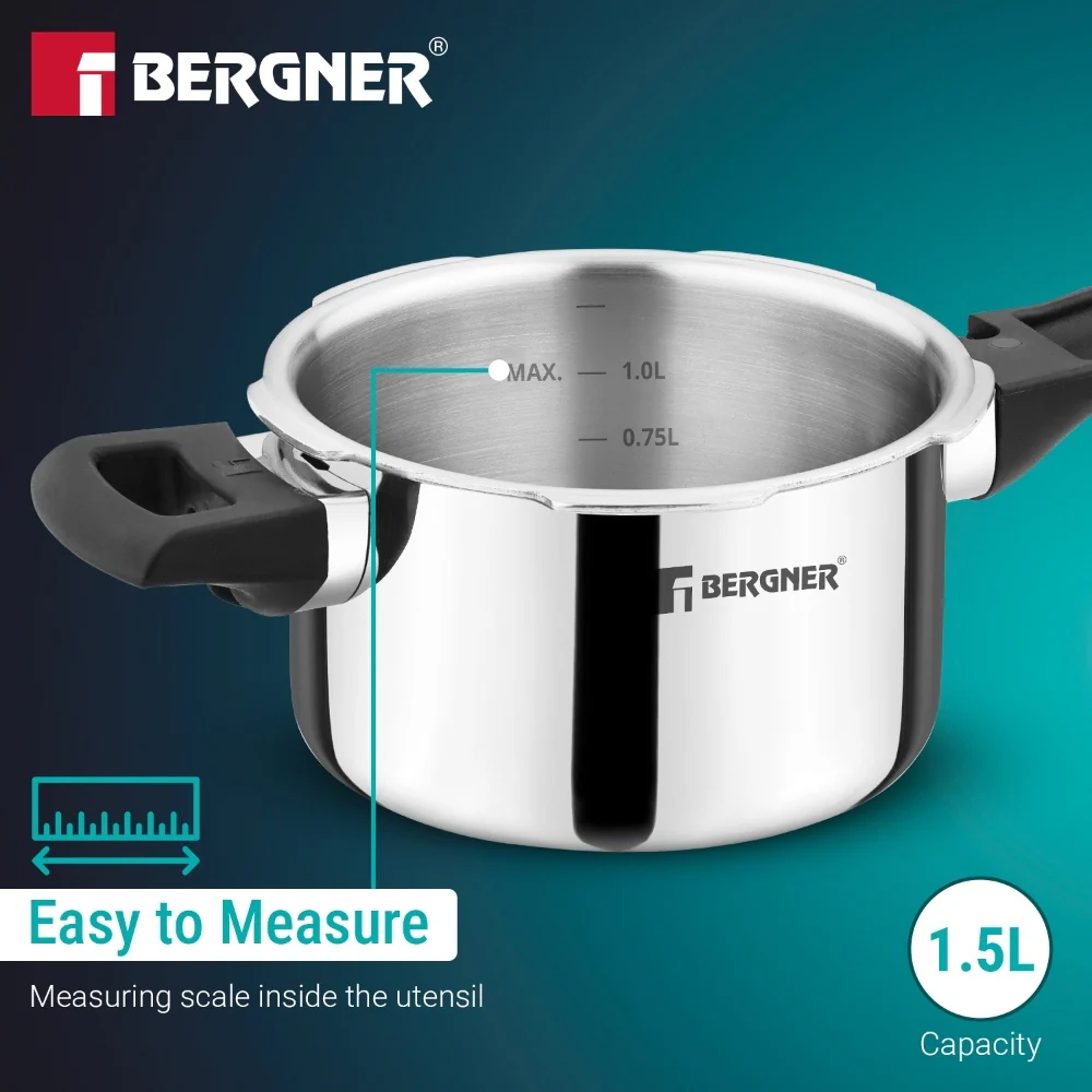 Argent Classic Triply Outer Lid Pressure Cooker 1.5L - Induction Bottom - Image 6