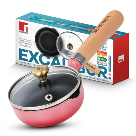 Excalibur Light Cast Iron 12cm / 200ml Tadkapan - Induction Bottom, Pink